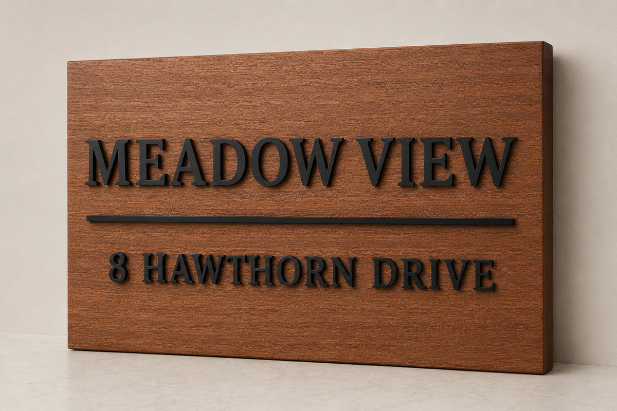 Raised Acrylic-on-Wood Plaque