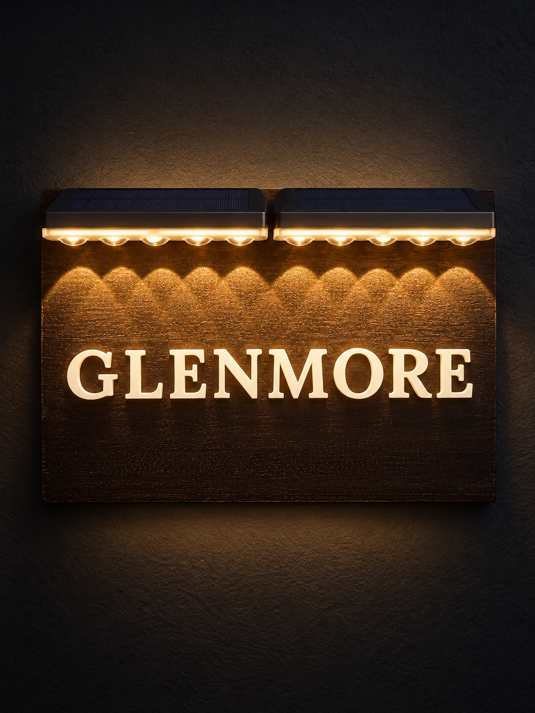 Personalised sapele wood house plaque with raised acrylic letteringlumorastudio.ie lumora craft studio